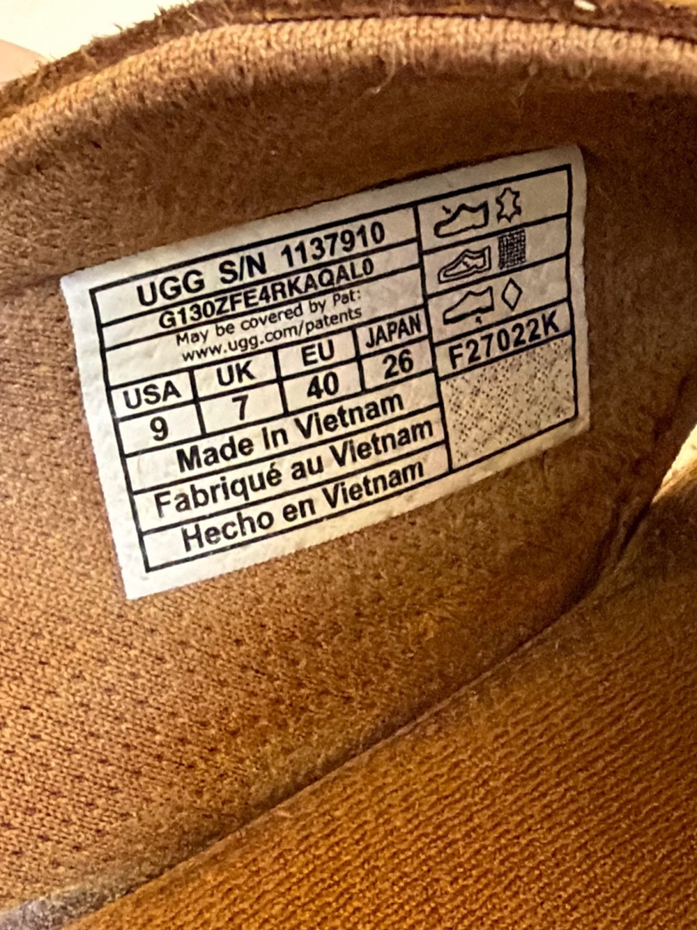 UGG Goldenstar Cross Slide Sandals Chestnut Suede Platform Women’s 9 - Picture 11 of 13